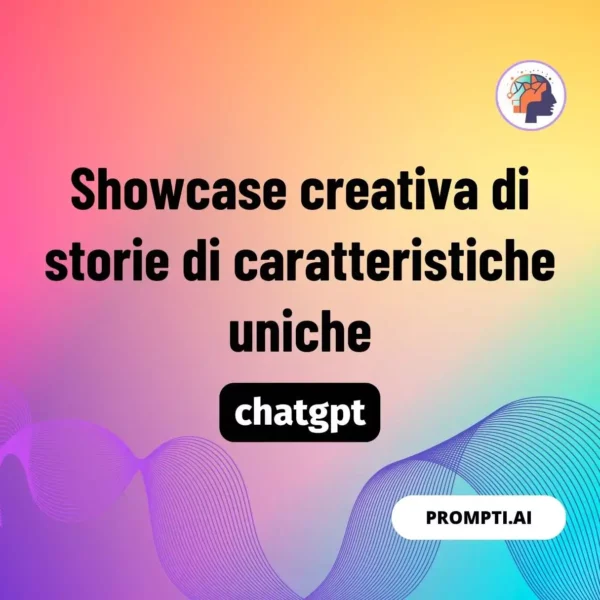 Chat GPT Prompt Showcase creativa di storie di caratteristiche uniche