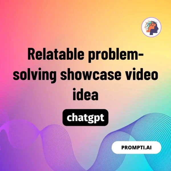 Chat GPT Prompt Relatable problem-solving showcase video idea