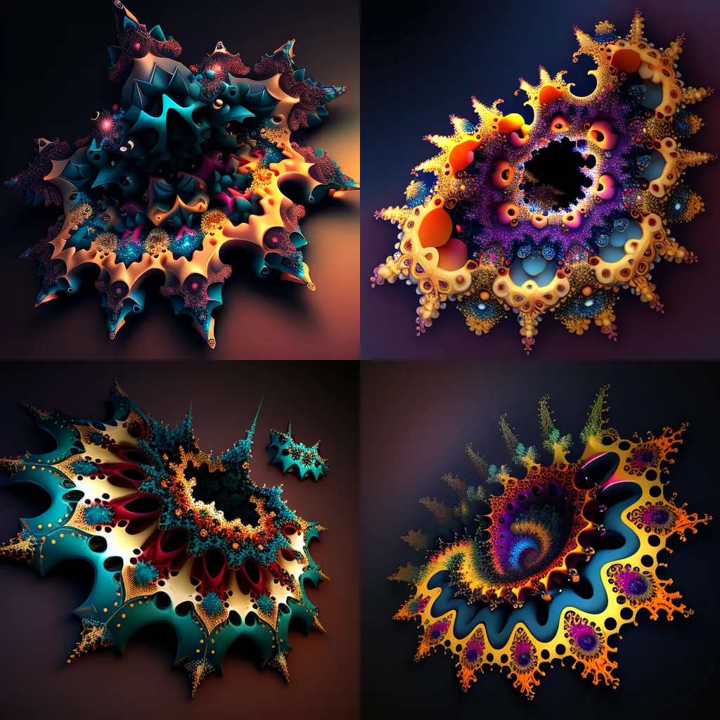 3D Fractal Mandelbrot Set with Colorful Stars in Space