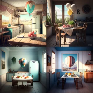 Prompt 3D Kitchen with Nature