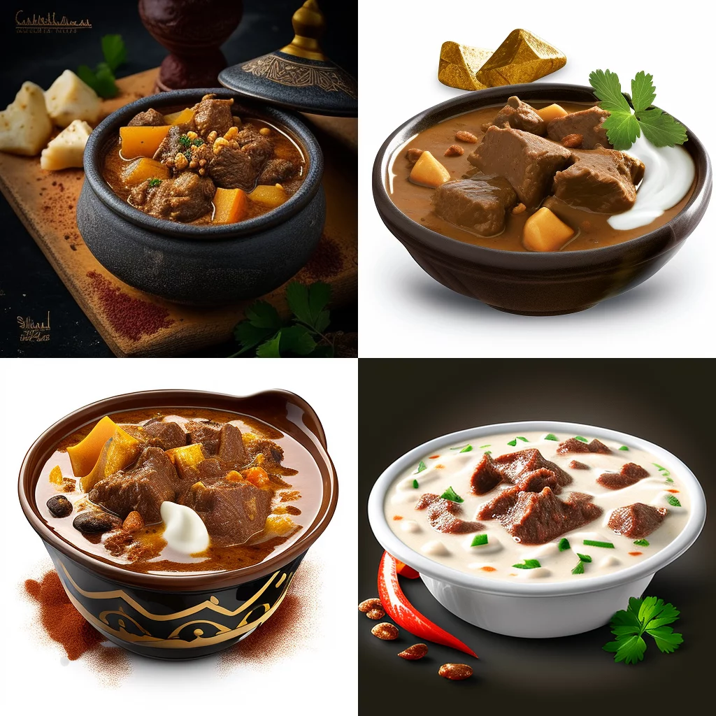 Algerian smooth soup with beef chunks