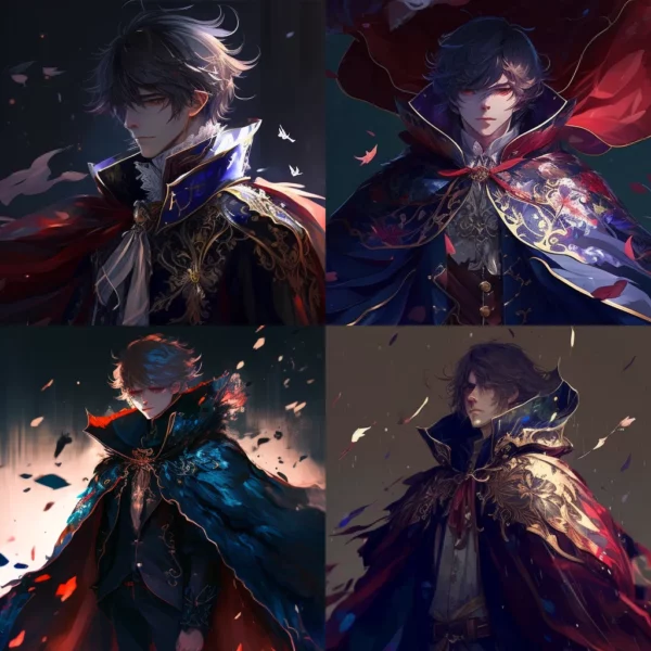 Prompt Anime guys with royal capes