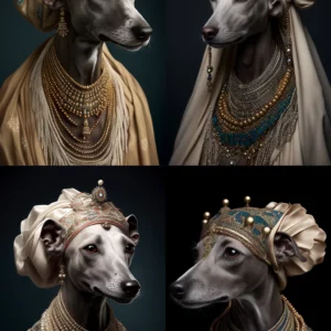 Prompt Anthro whippet dressed by Ini Dima-Okojie
