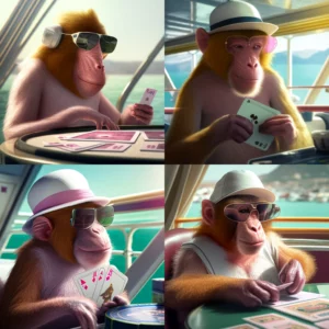 Prompt Ape with sunglasses yacht