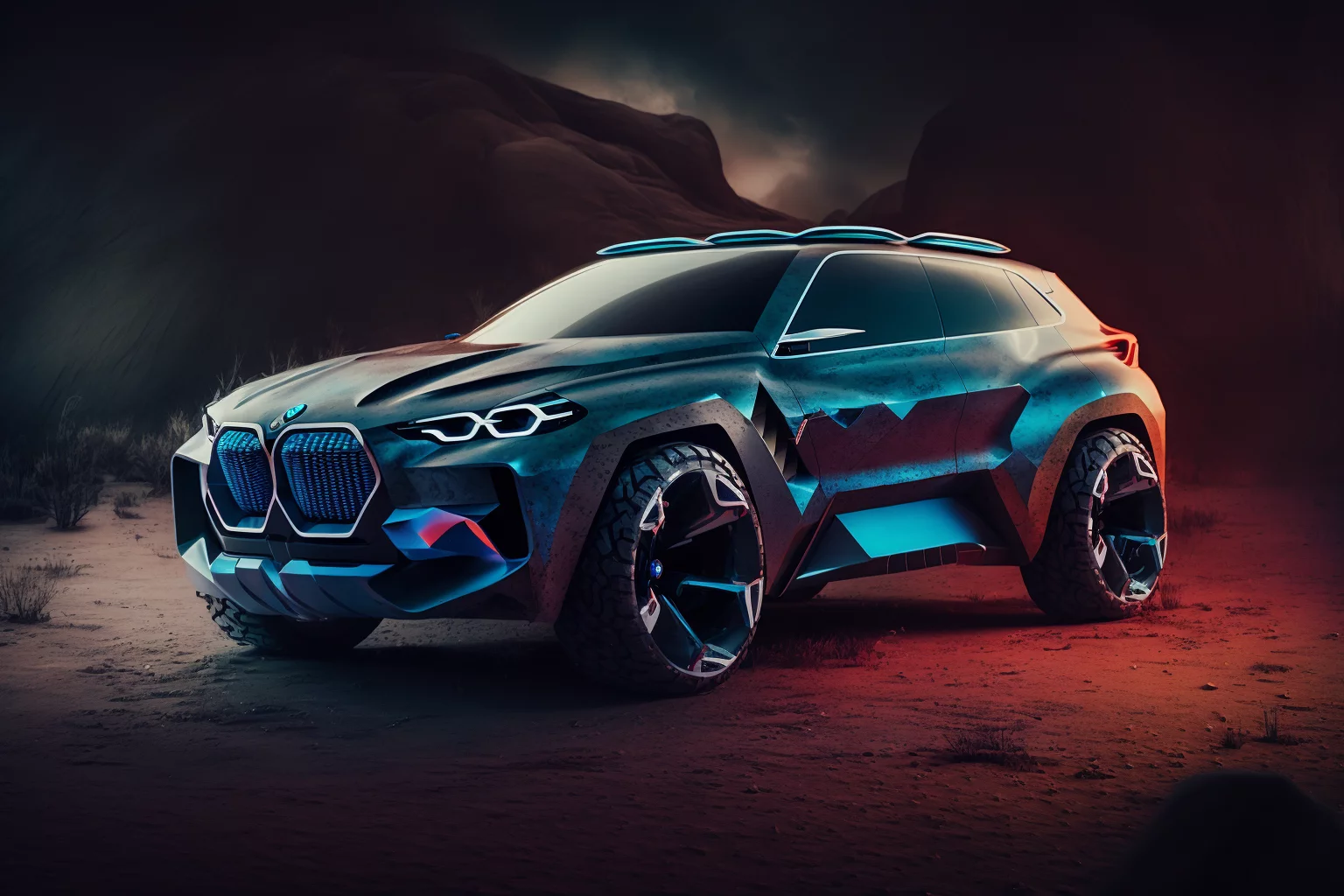 BMW car inspired by Miyake ultra-realistic blue light