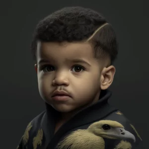 Prompt Baby Drake rapper artist gray background