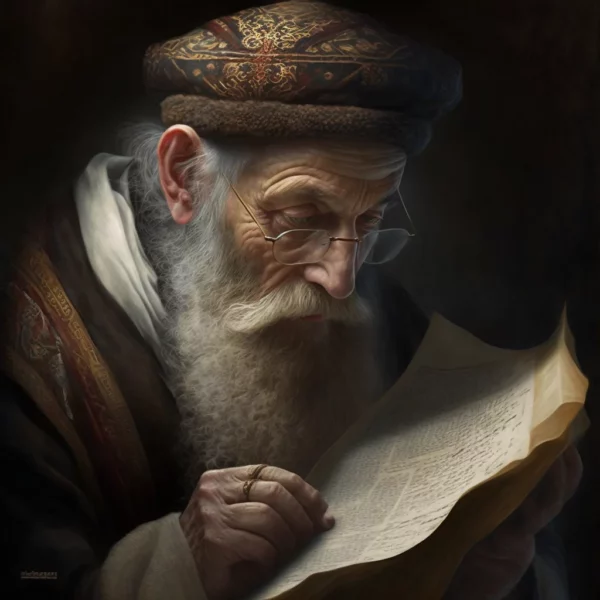 Prompt Bearded Torah Scroll Man Synagogue