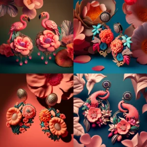 Prompt Beautiful earrings flower inspiration murex coral flamingo