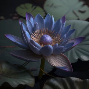 Prompt Blue lotus photorealistic natural light