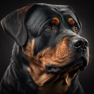 Prompt CGI Rottweiler dog portrait hyperrealistic