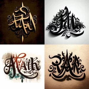 Prompt Caligraphy Logo Modern Style