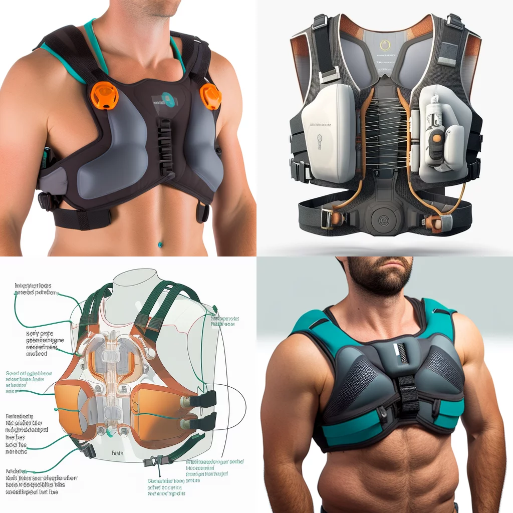 Chest harness with airbag for body separation