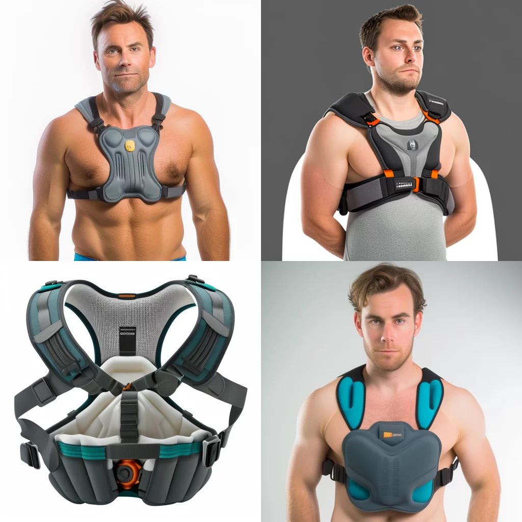 Chest harness with expanding airbag