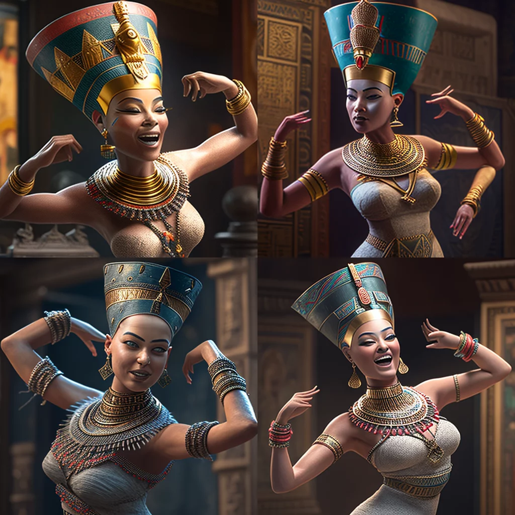 Chubby Nefertiti dancing