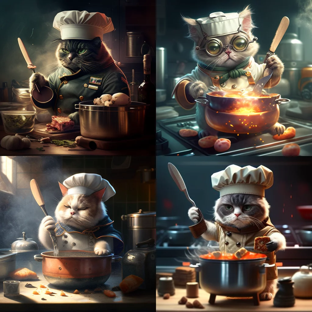 Cooking cat boss