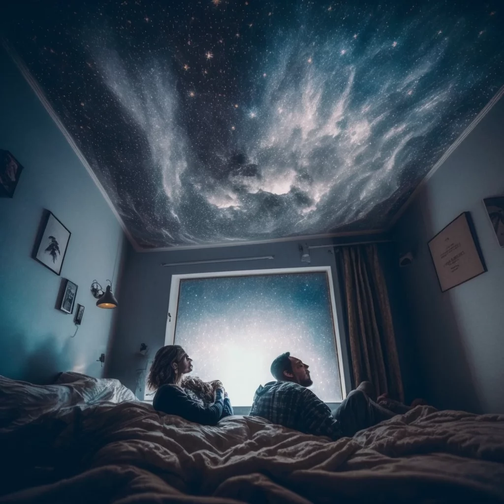 Couple watching space