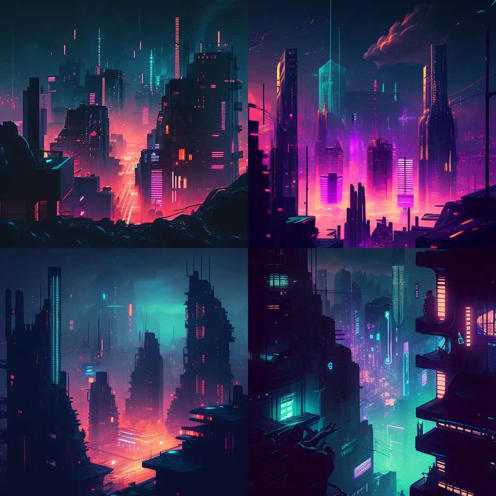 Cyberpunk neon cityscape