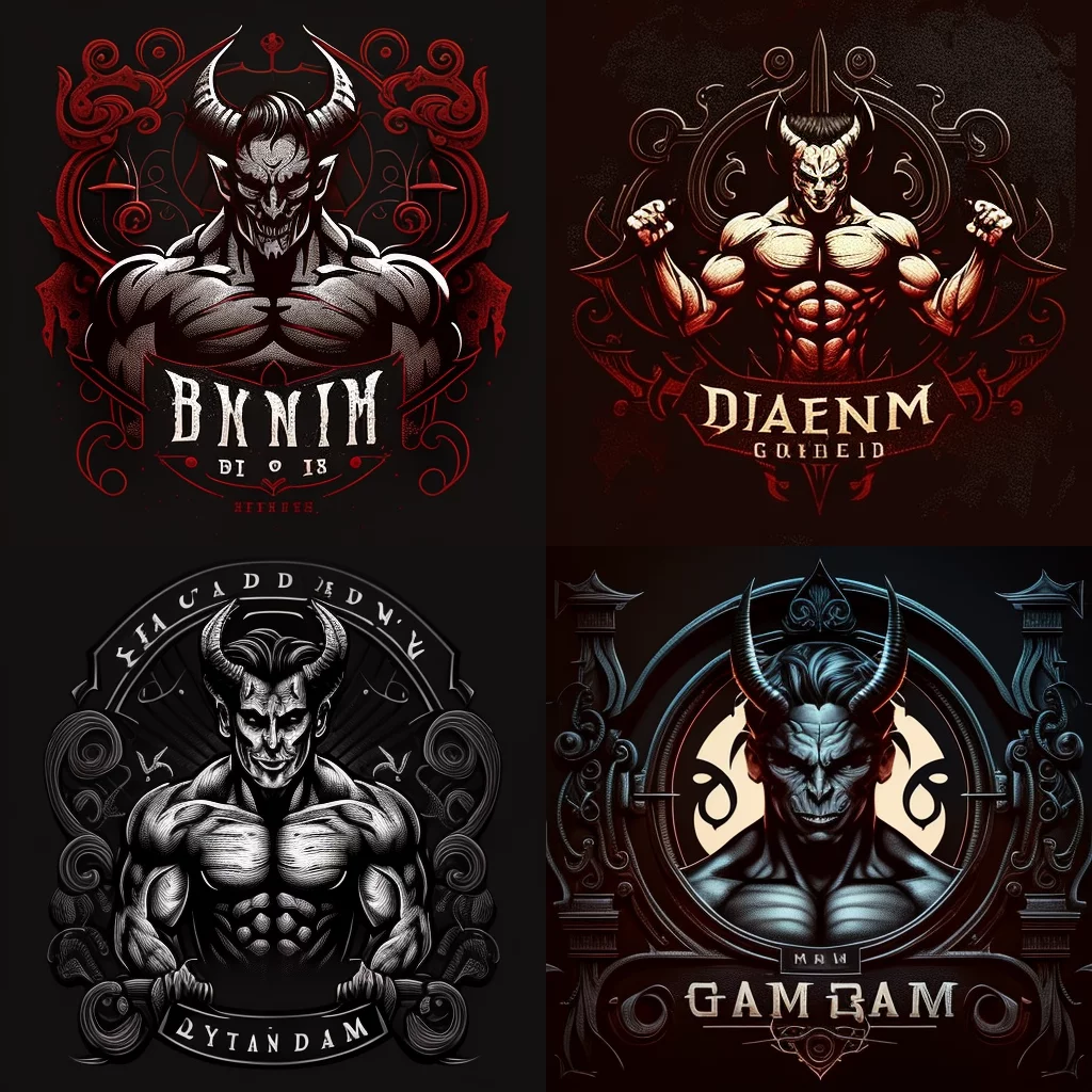 Demonic gym logo gothic style