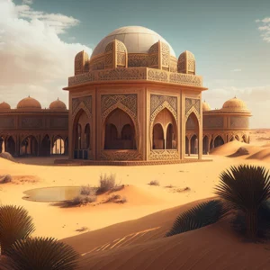 Prompt Desert palace with ancient Arab design