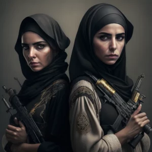Prompt Emirati women mafia weapons