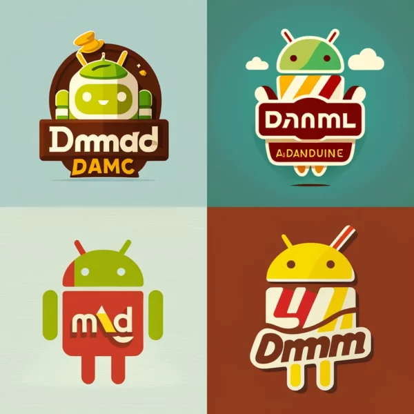 Prompt Flat 2D android logo vector Macdonalds style
