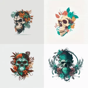 Prompt Floral Monkey Skull Logo