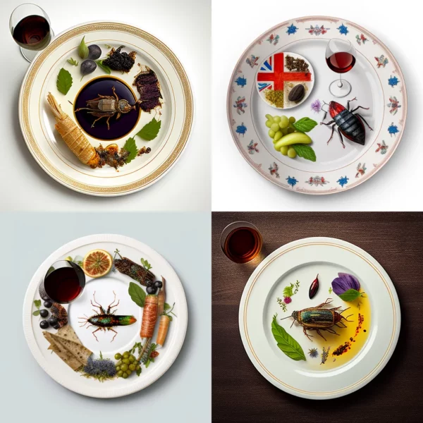 Prompt Food and wine plate