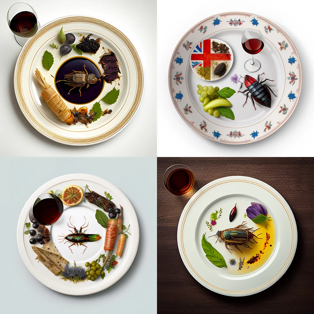 Food and wine plate