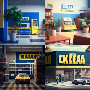Prompt GTA scene with IKEA