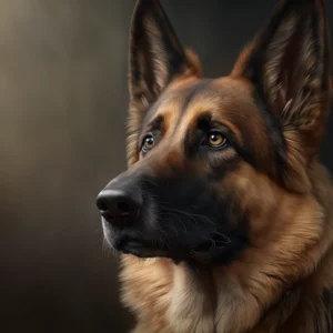 Prompt German shepherd portrait: CGI VFX SFX hyperminimalistic