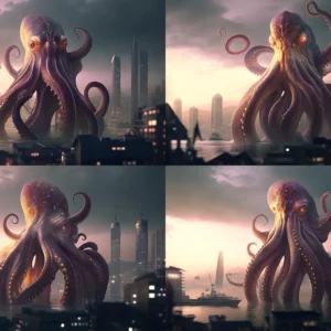 Prompt Giant octopus hyperrealistic