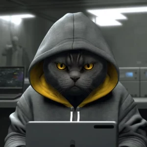Prompt Hacker cat in virtual world