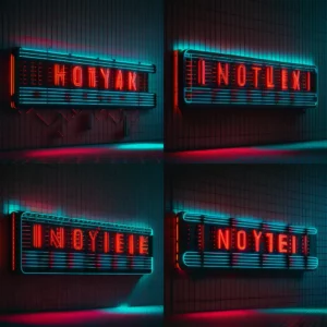 Prompt High-res neon hotel sign with LED lights