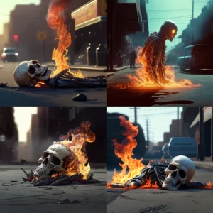 Prompt Hot death in street realistic /