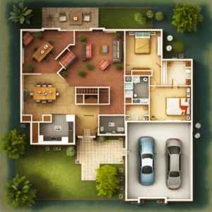 Prompt House layout basic birds-eye view