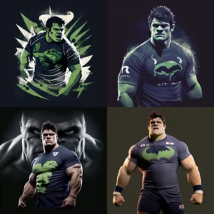 Prompt Hulk wears Sale Sharks shirt