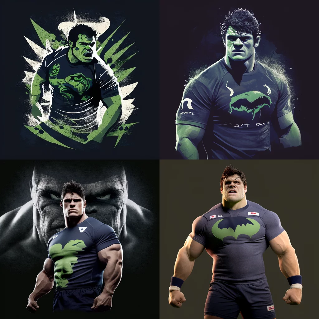 Hulk wears Sale Sharks shirt