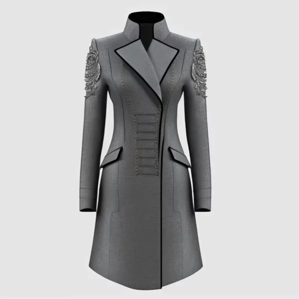 Prompt Long women's jacket elegant British fashion