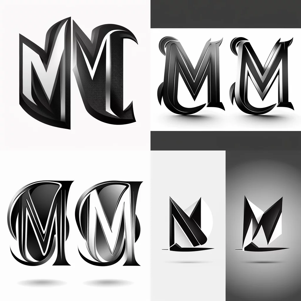 M&N mascot logo 2d black/white no shadows