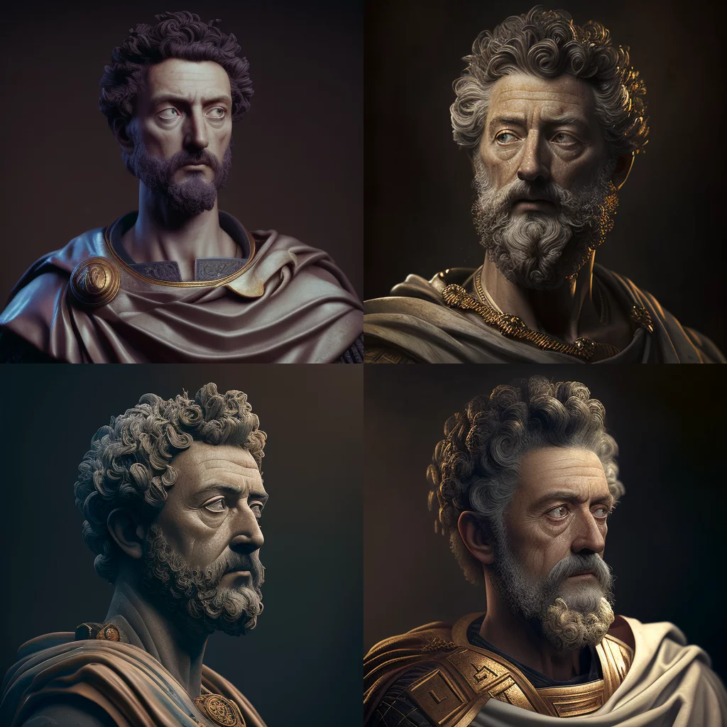 Marcus Aurelius portrait photorealistic