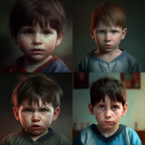 Prompt Messi as evil child 3D realistic