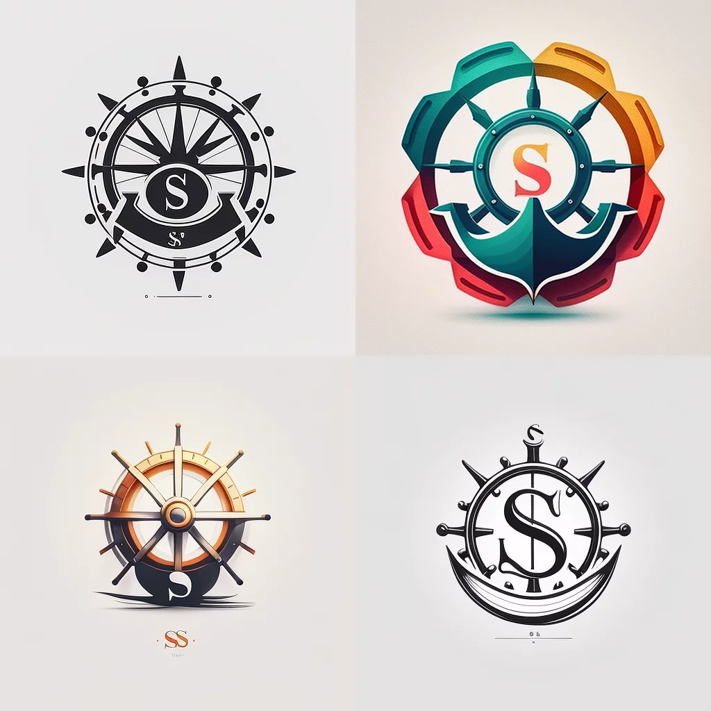Minimalism Ship’s Wheel Logo