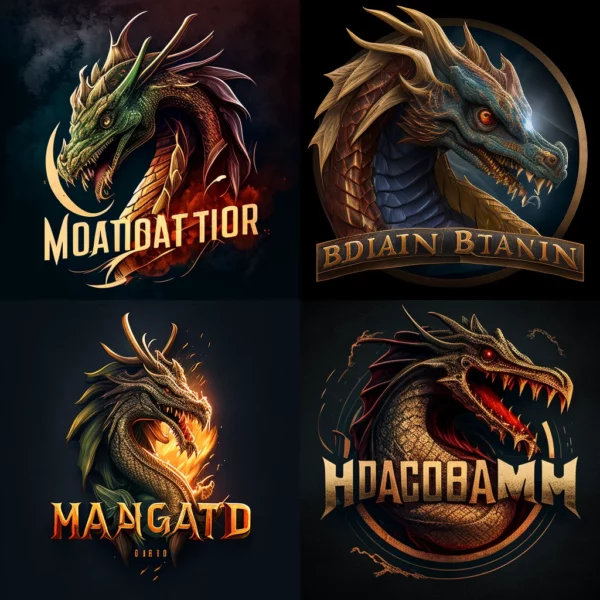 Prompt Modern dragon streaming movie logo