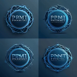 Prompt PRMNT network dynamic logo blue background