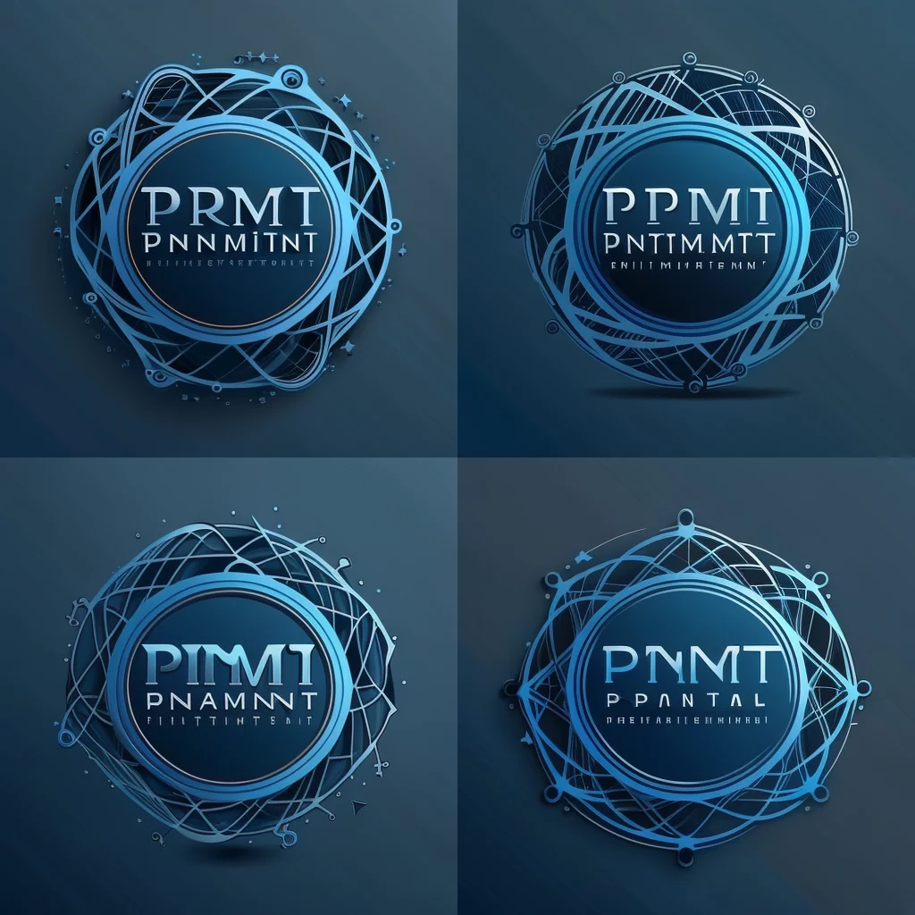 PRMNT network dynamic logo blue background