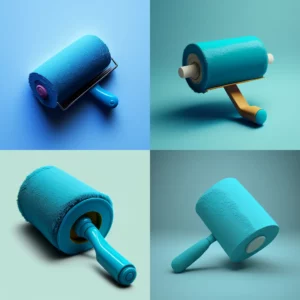 Prompt Paint roller blue realistic object