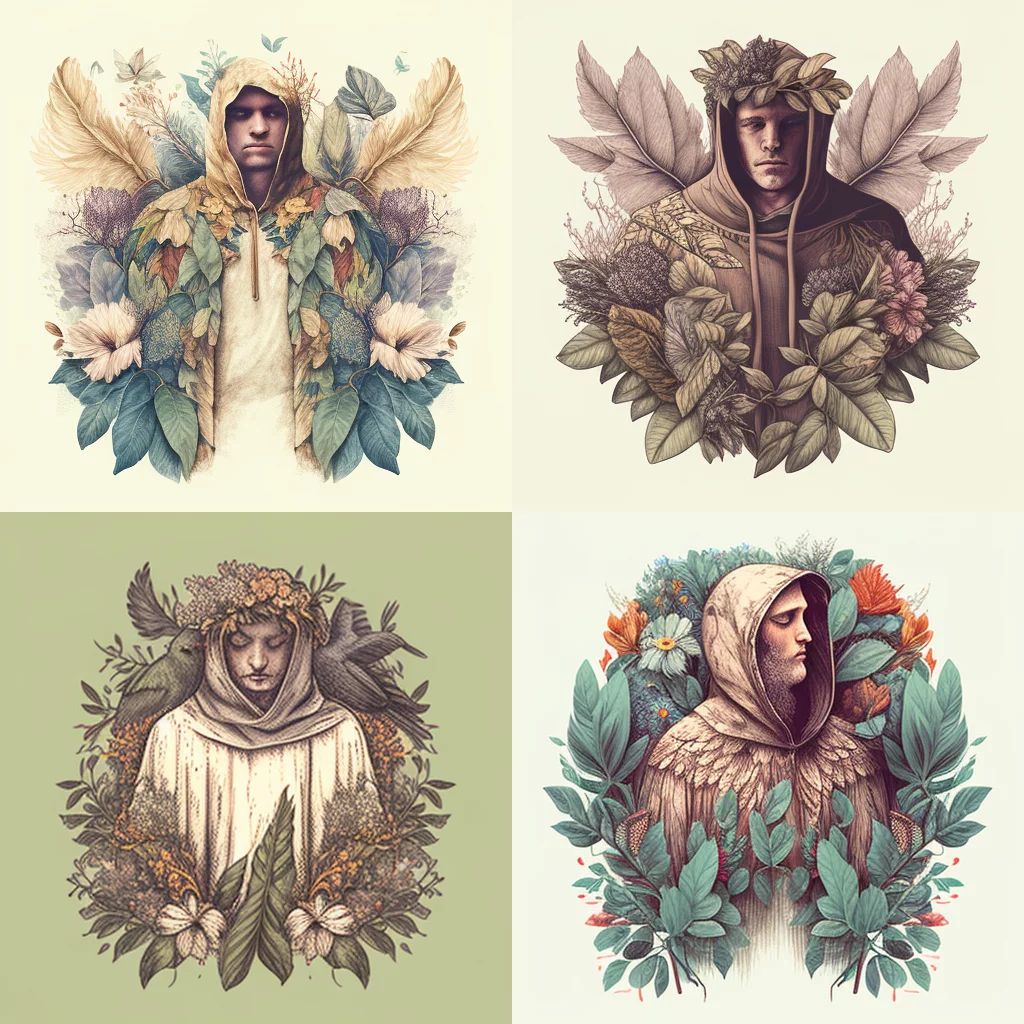 Plant-filled angel wings