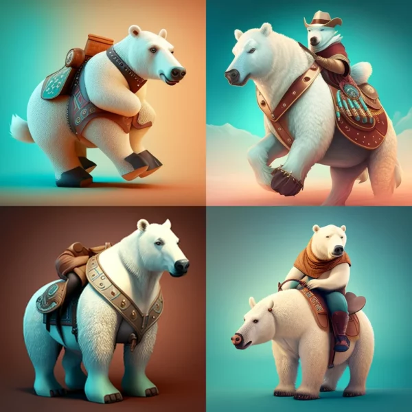 Prompt Polar Bear on Saddle