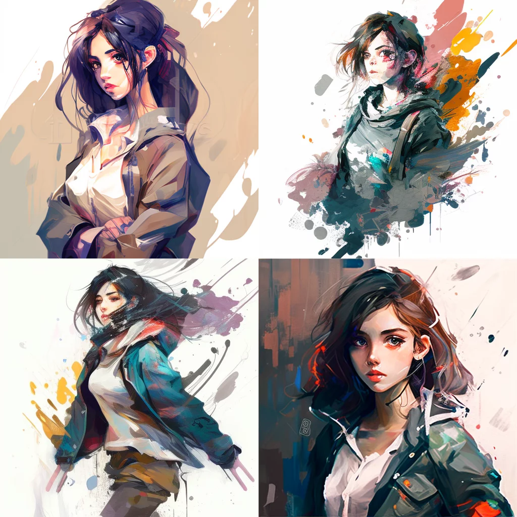 Prompt Pretty anime girl with dynamic pose impressionist style half painted  | Download Script for AI | Prompti.ai