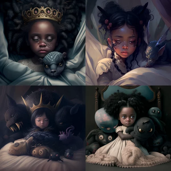 Prompt Princess Sleep Nightmares Black Monsters